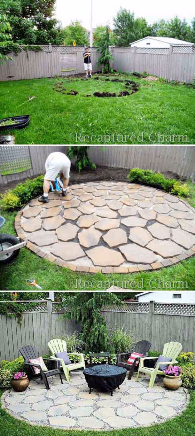 DIY Ideas for the Outdoors – DIY Round Firepit Area – Best Do It Yourself Ideas for Yard Projects, Camping, Patio and Spending