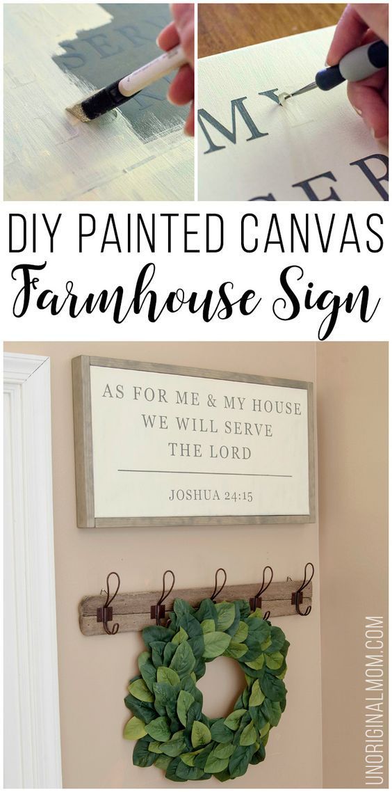 DIY Painted Canvas Farmhouse Sign #diy_canvas_home