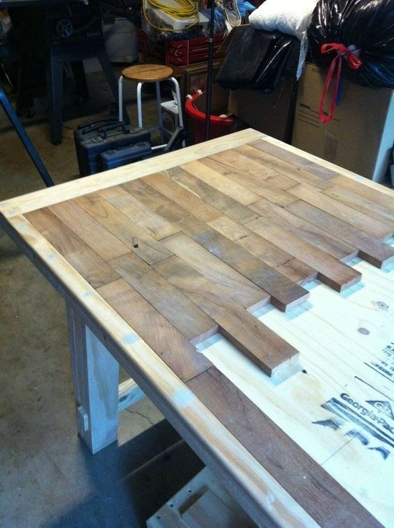 DIY wood plank kitchen table picture step by step #diy_kitchen_table