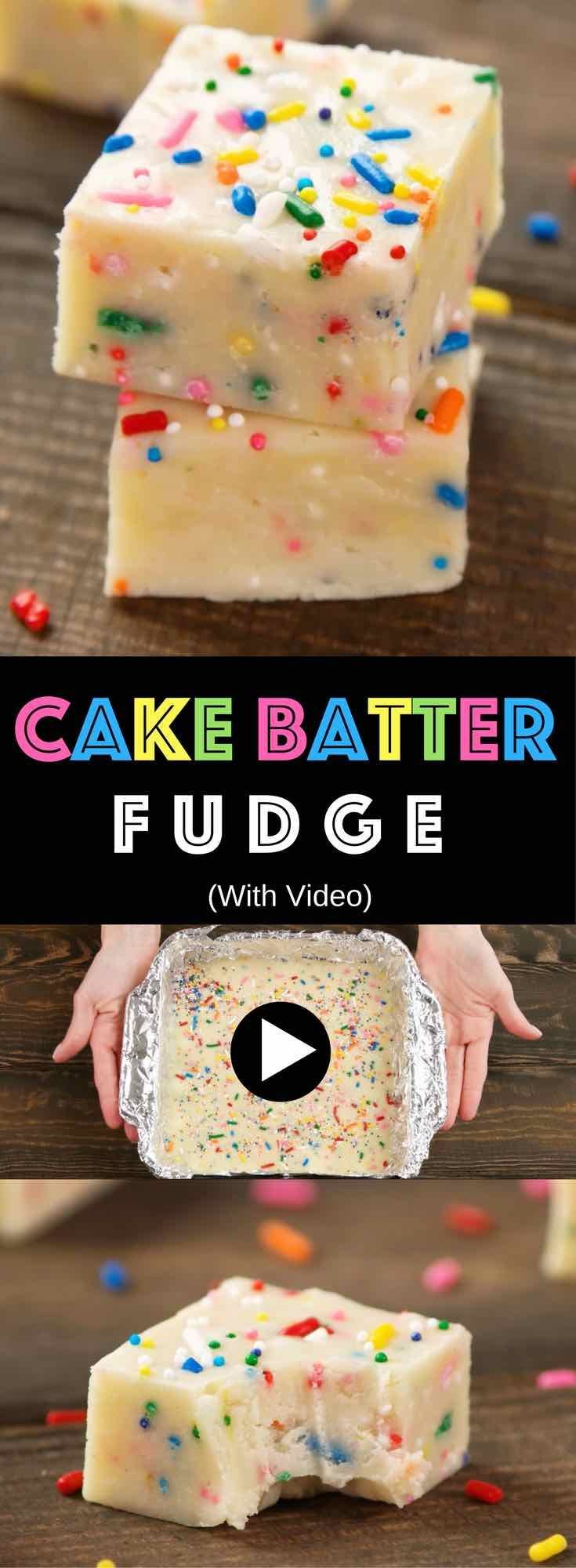 Easy Cake Batter Fudge – Creamy and chocolaty, sweet and soft, with colorful sprinkles. All you need is a few simple ingredients: