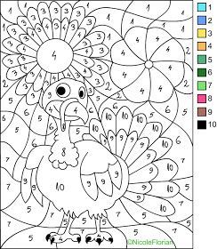 Free Coloring Pages: COLOR BY NUMBER * THANKSGIVING COLORING PAGE