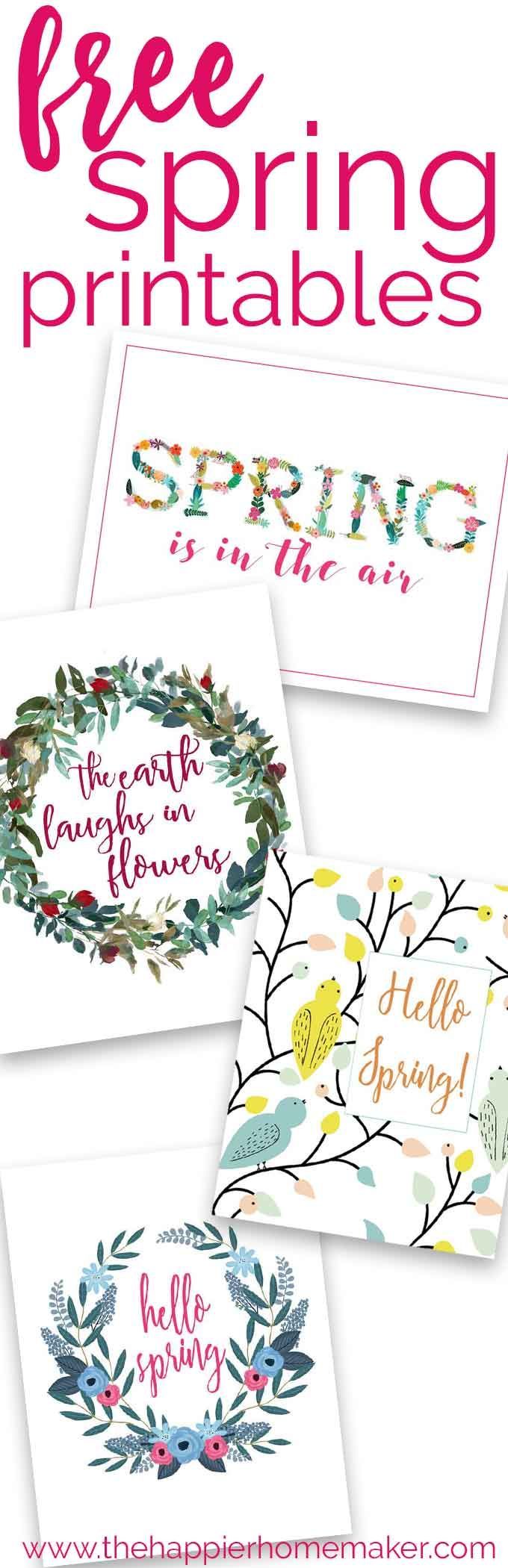 free Spring Printables are an easy, inexpensive way to update your decor