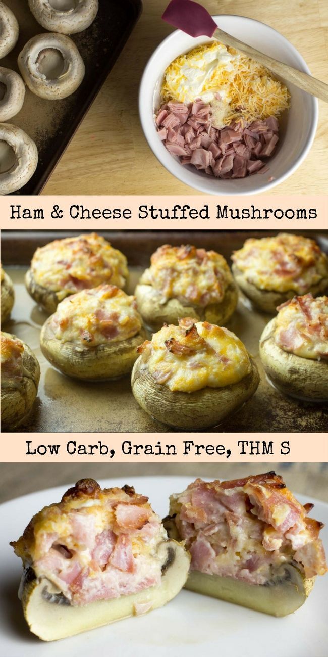 Ham & Cheese Stuffed Mushrooms – Low Carb, Grain Free, THM S – If you are looking for an easy, impressive, five ingredient