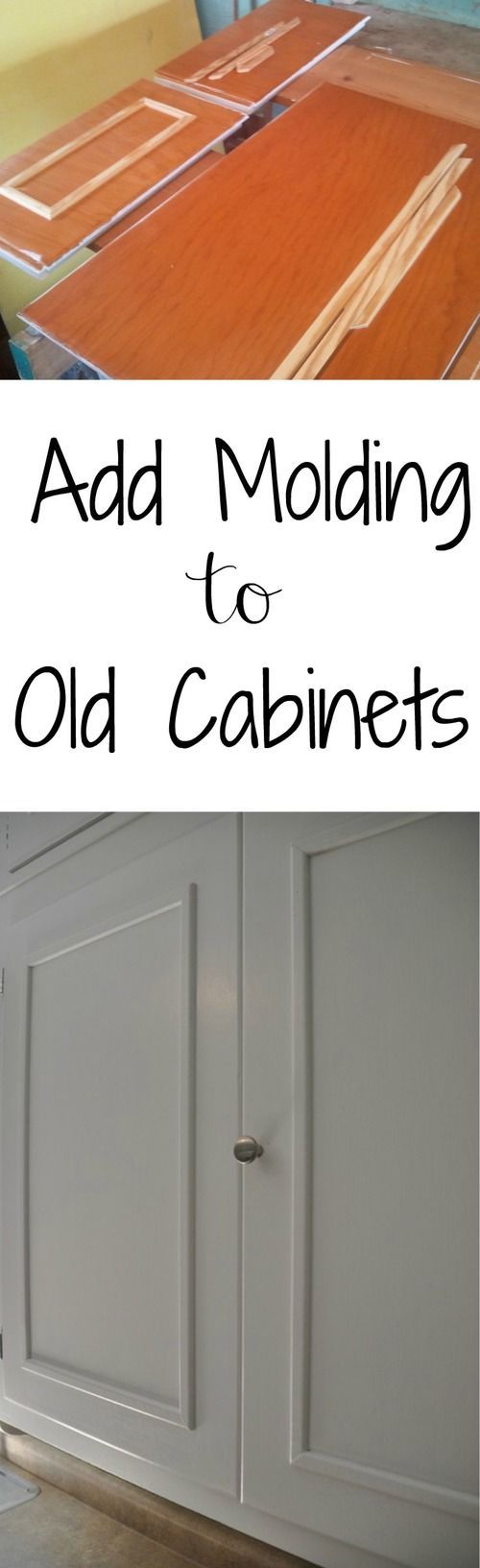 How to Add Cabinet Molding.  Great solution for those old cabinets!