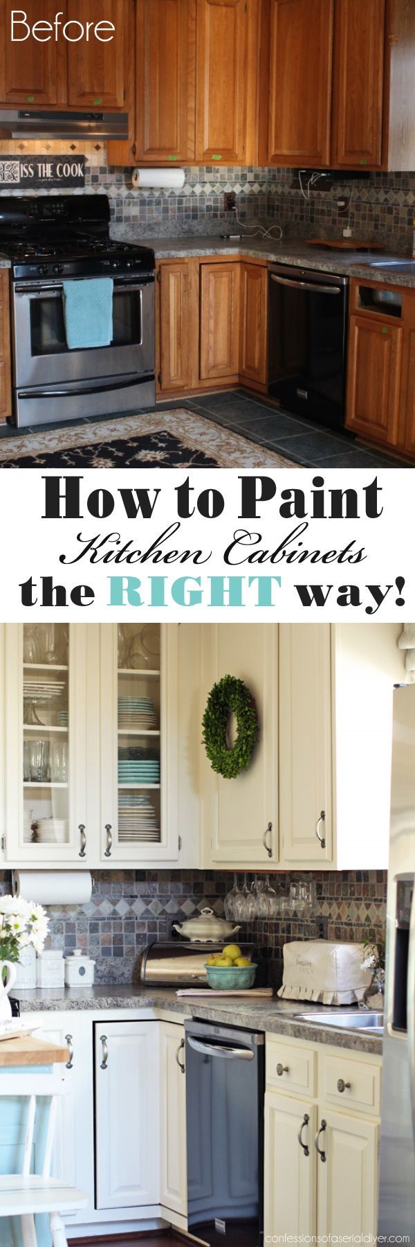How to Paint Kitchen Cabinets the RIGHT way from Confessions of a Serial Do-it-Yourselfer