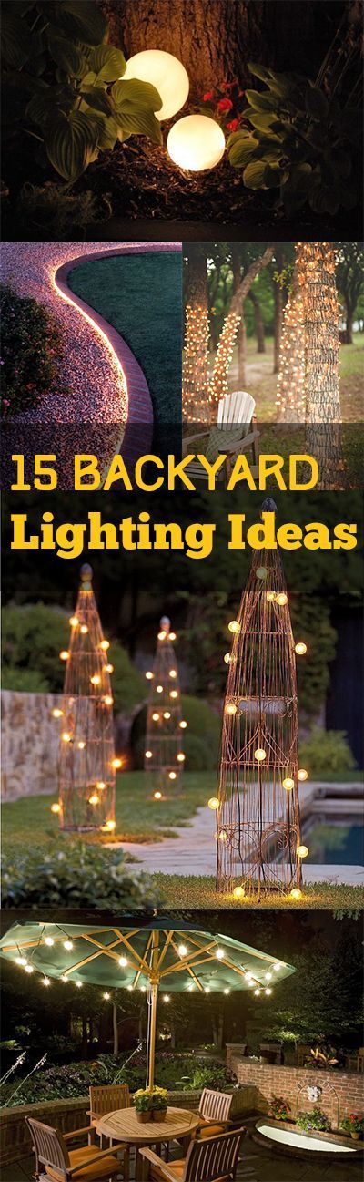 Lighting ideas for your yard.  Lots of different types of lighting for your backyard or landscape and patio.