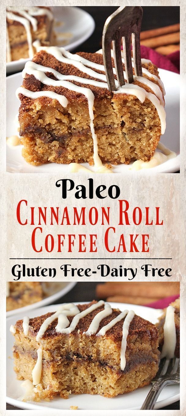 Paleo Cinnamon Roll Coffee Cake- easy and so delicious! Gluten free, dairy free, refined sugar free. #CookWithPurpose