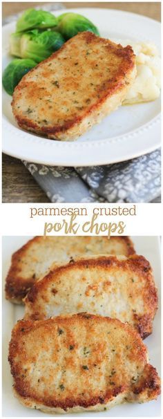 Parmesan Crusted Pork Chops – one of our favorite recipes. AND it’s EASY! Recipe on { lilluna.com } #dinner_recipes_pork