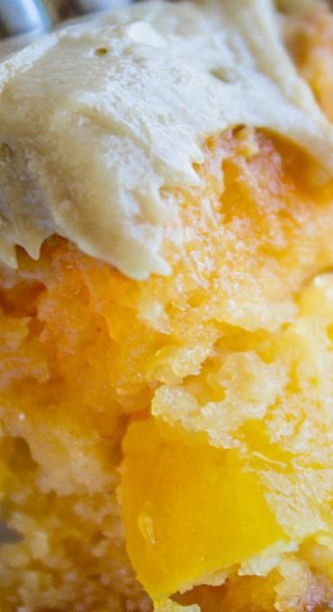 Peach Cake with Brown Sugar Frosting #cake_recipes_fruit