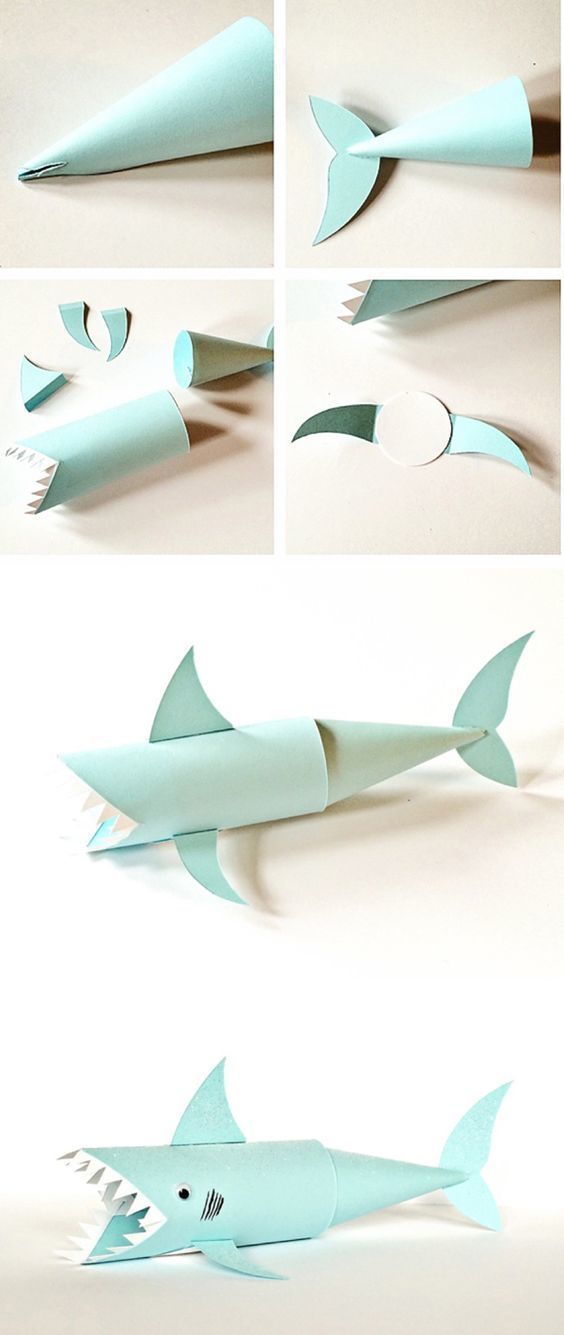 Shark Paper Tube Craft. Cute ocean and recycled craft for kids!