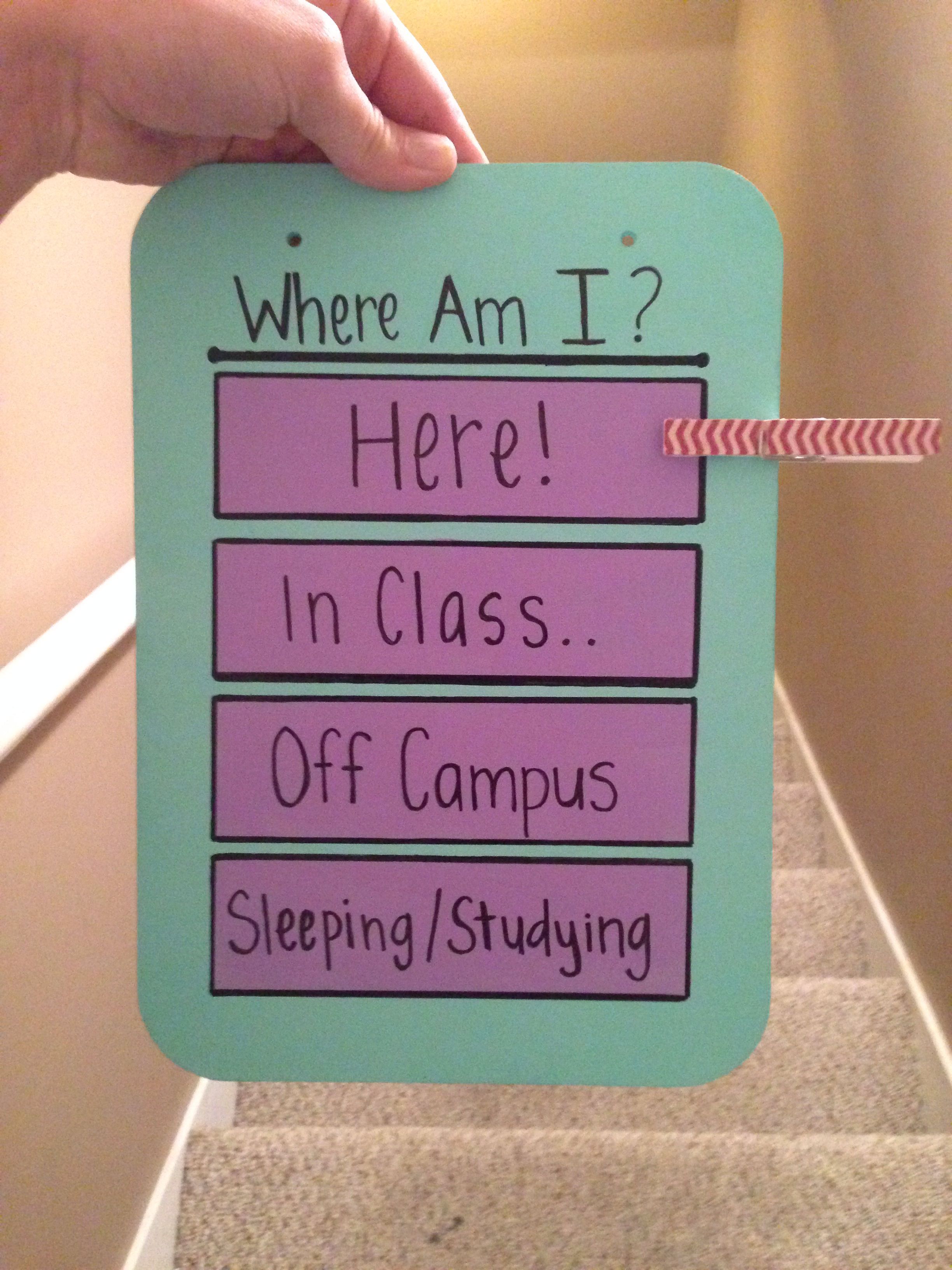 Something like that could be cute on the dorm room door, except maybe more like the harry potter thing