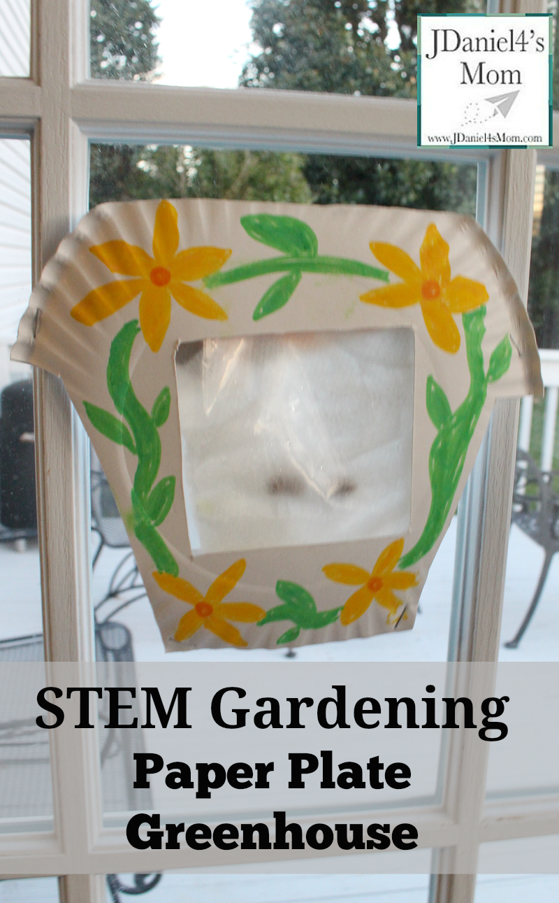 STEM Gardening Paper Plate Greenhouse- Kids will love creating this home for seeds and getting to watch them grow.