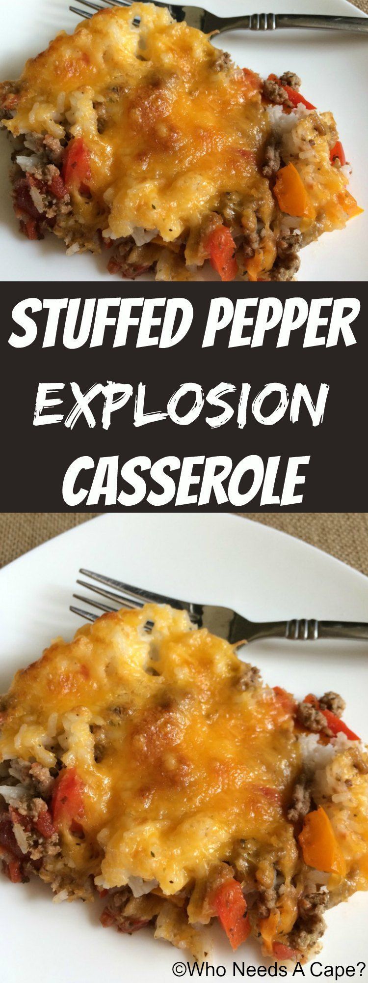 Stuffed Pepper Explosion Casserole | Who Needs A Cape?