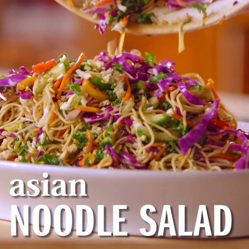 The Pioneer Woman preps a flavorful Asian Noodle Salad with plenty of fresh vegetables. Drizzle it with an oyster sauce and
