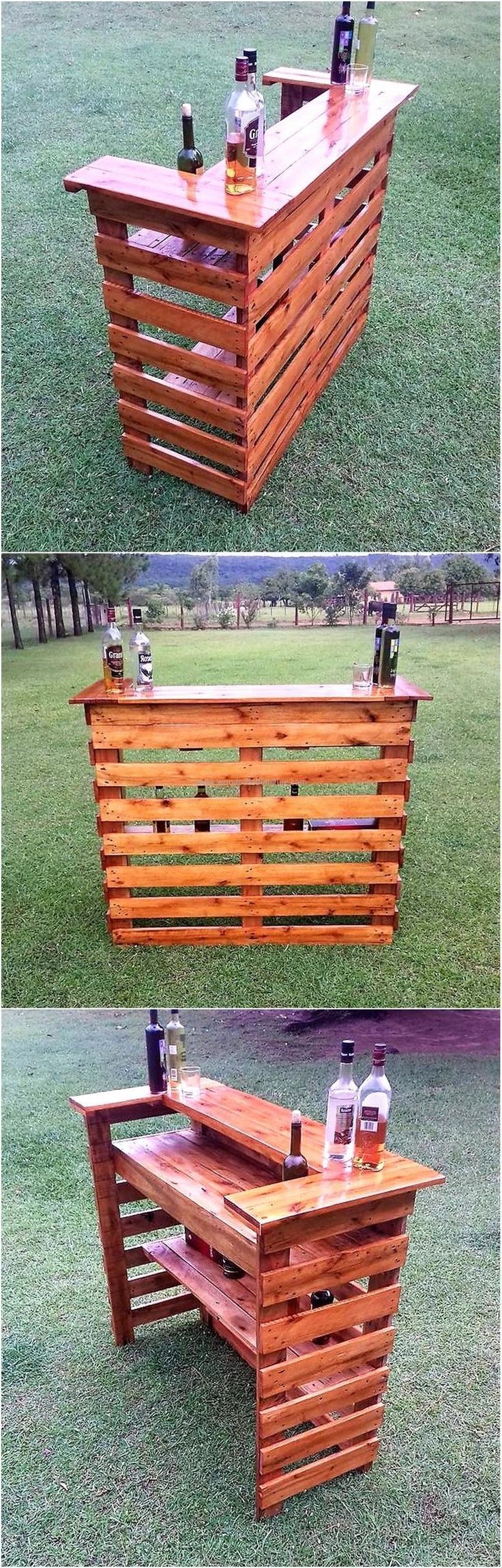 upcycled wood pallet bar. Tons of different projects for all parts of the house. really inspired for my future home. easy diys.
