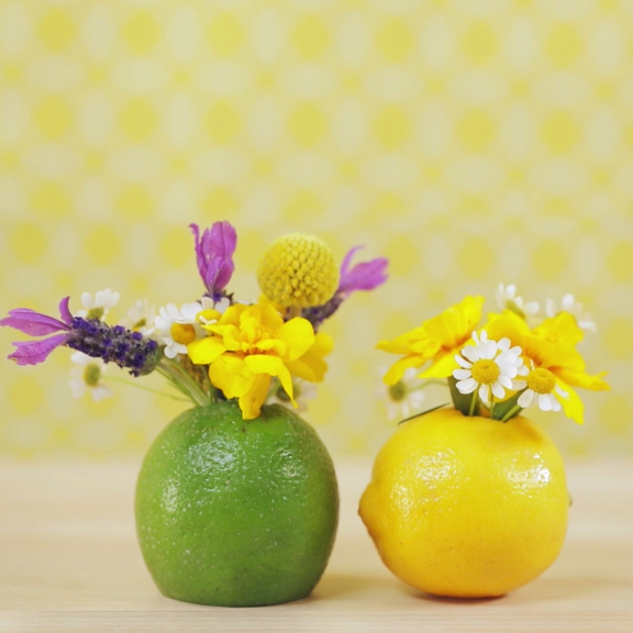 Use Fruit as Flower Vases