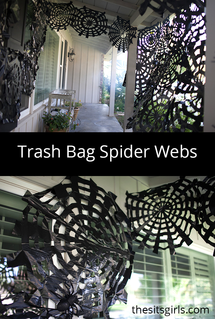 You can use trash bags to make amazing Halloween decor! Trash bag spider webs are a fun and easy project. Cover your porch in