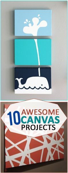 10 Awesome Canvas Projects. These DIY canvases make easy but inexpensive home decor and they are a fun craft project to add to a