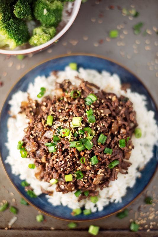 15-Minute Healthy Asian Beef Bowl – use a tbsp or two of honey or agave instead of 1/4 c sugar