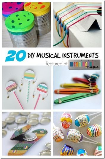 20 Homemade Musical Instruments – So many cute and creative musical instruments kids can make and play with. I can see Toddler,