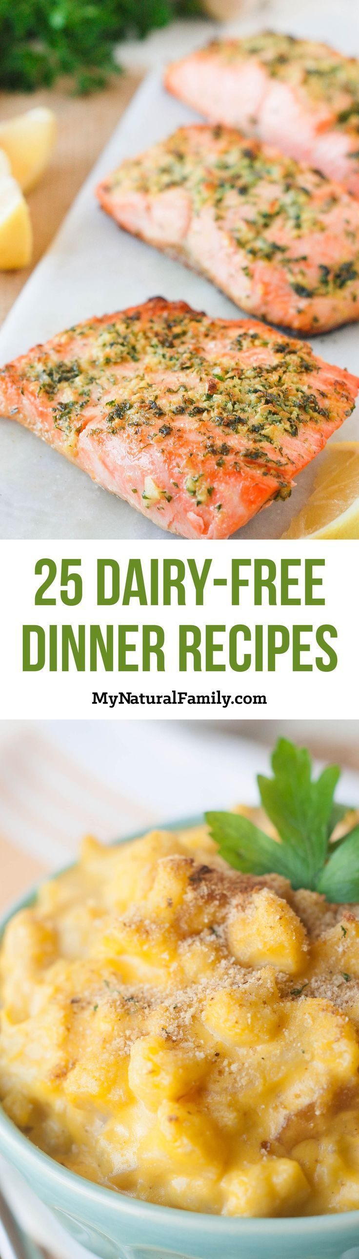 50 Dairy-Free Dinner Recipes – I want to try all of these! I love how there is a photo for each recipe and a link to click to get
