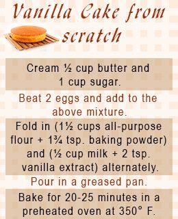 Cake Recipes from Scratch — This sounds deceptively simple… It sounds like something an actual housewife would actually have