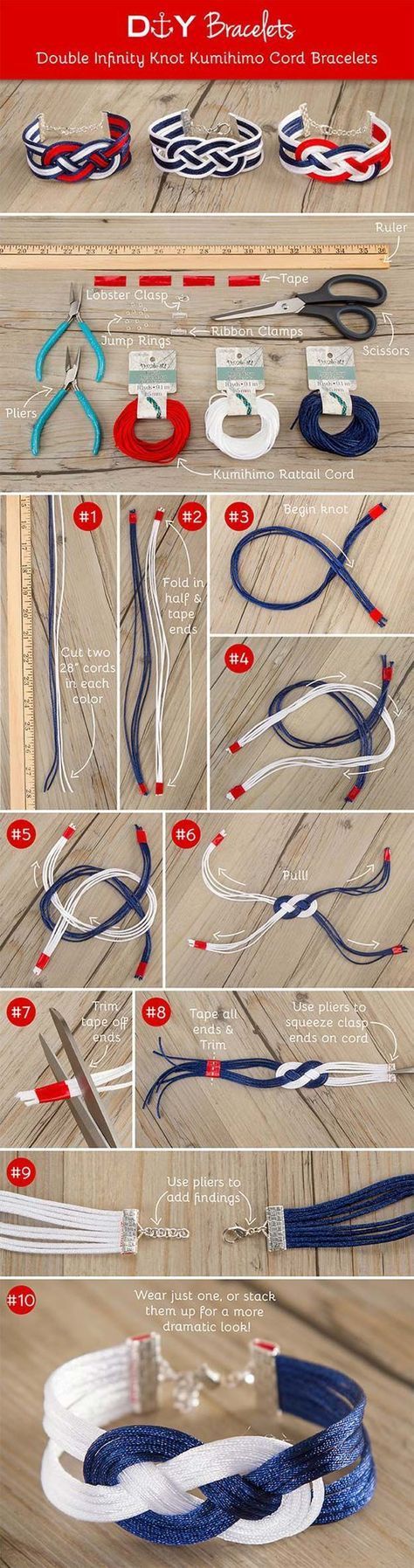 Crafts to Make and Sell – Double Infinity Knot Bracelet – Easy Step by Step Tutorials for Fun, Cool and Creative Ways for