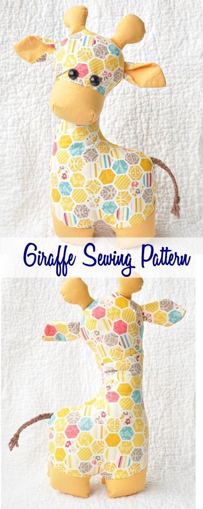 Giraffe sewing pattern (affiliate link). Super cute stuffed animal sewing pattern