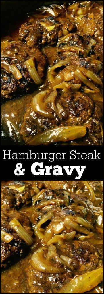 Hamburger Steak & Gravy is one of our all time favorite comfort foods and this is THE BEST recipe in the world!  The meat is