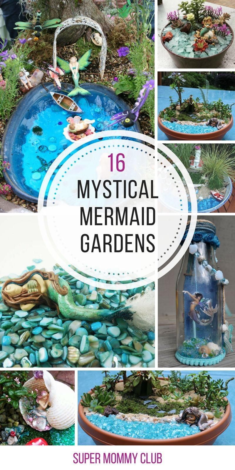 Loving these mermaid garden ideas – now we can make sea fairy gardens in our planters!