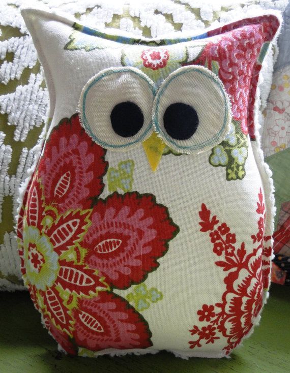 Owl Pillow by buttonbirddesigns on Etsy. , via Etsy.