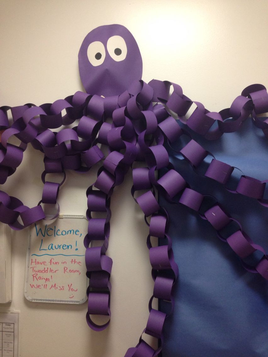 Paper octopus made for under the sea bulletin board!