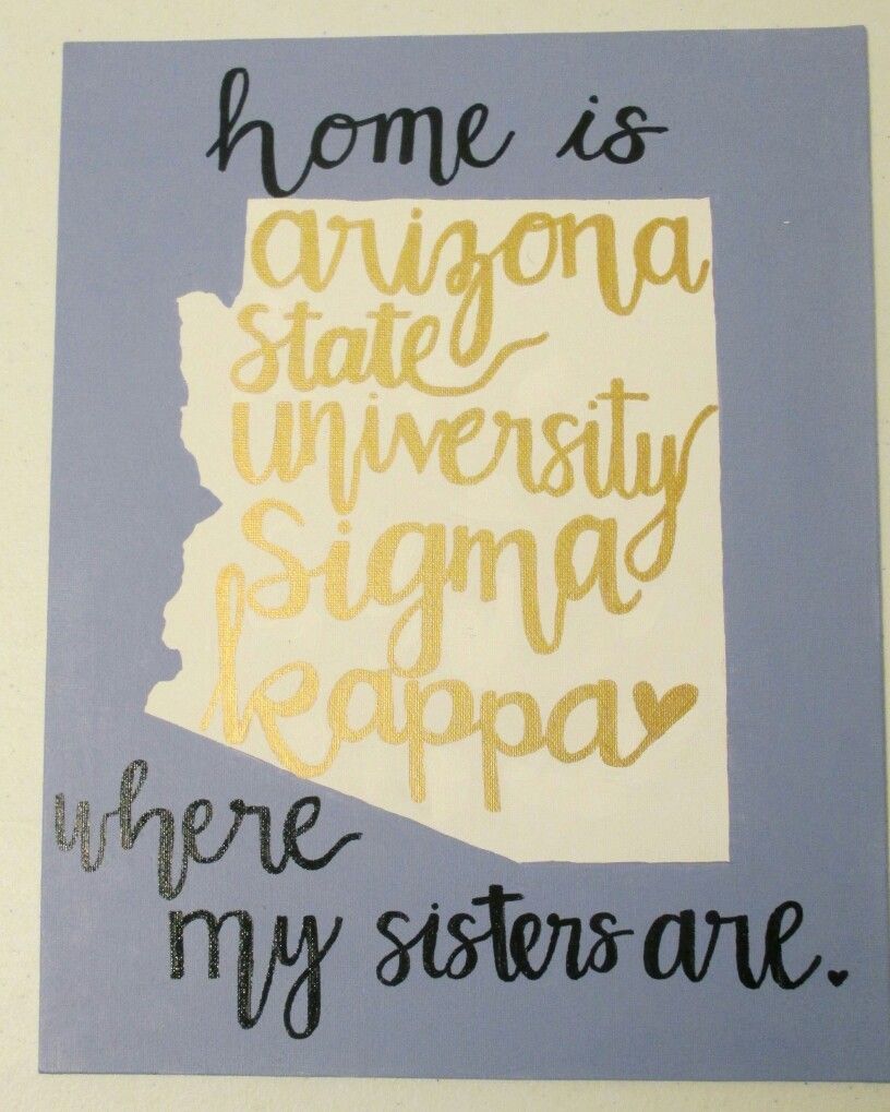 Sigma kappa home canvas Arizona state university big little gifts