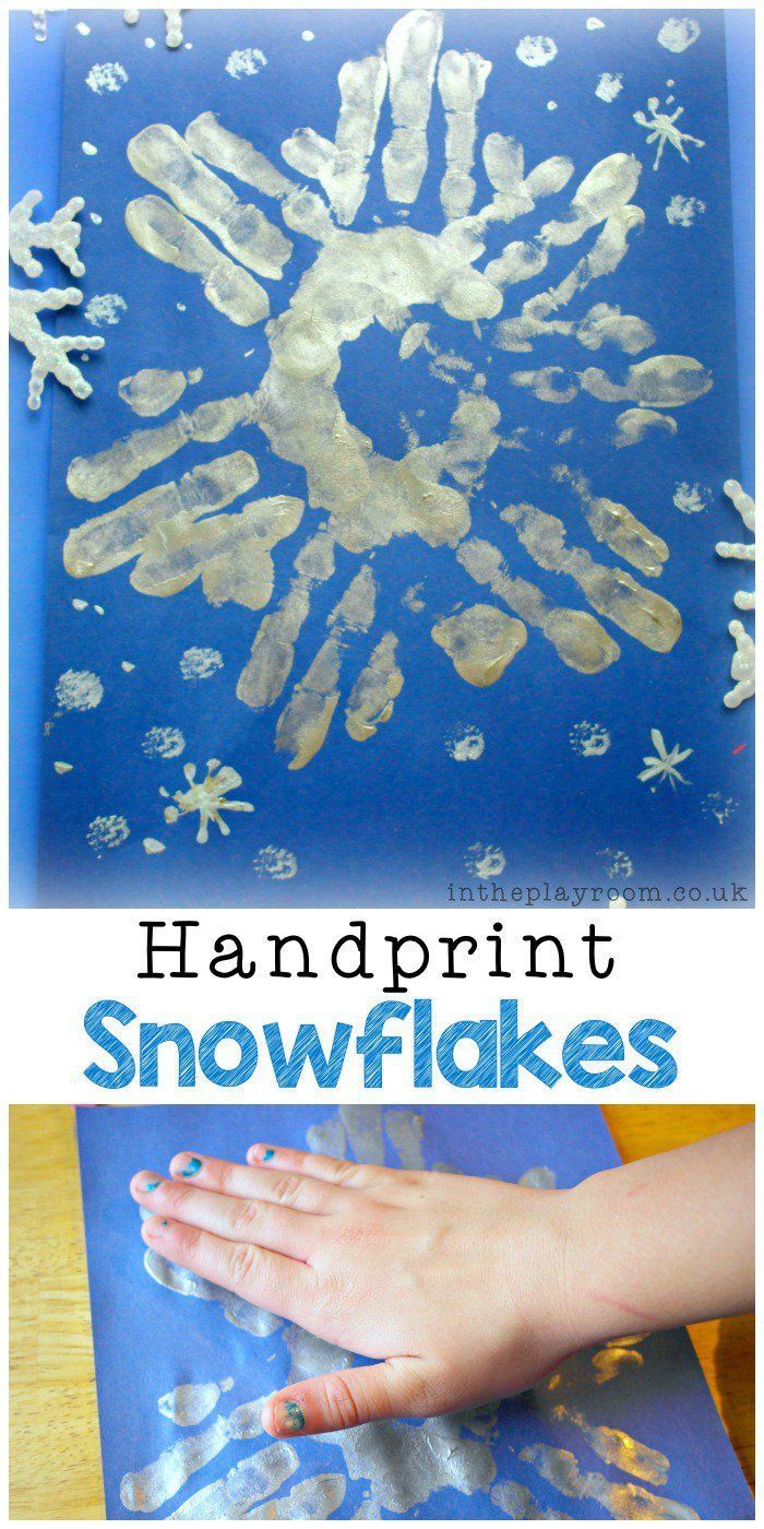 silver handprint snowflakes winter craft for kids