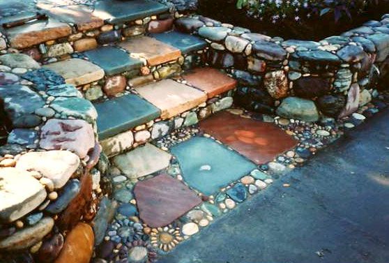 Stone Steps Mosaic Garden Design…Love these COLORS!