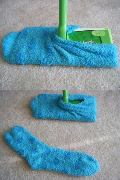 Swiffer replacement packs can cost up to $15, but there’s a dollar store item that’ll do the same job for much less. Yep, socks!