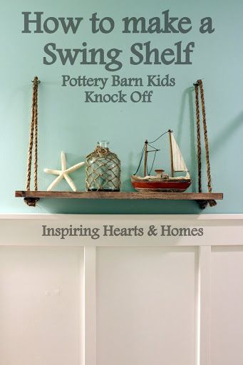 swing shelf, nautical, pottery barn kids swing shelf