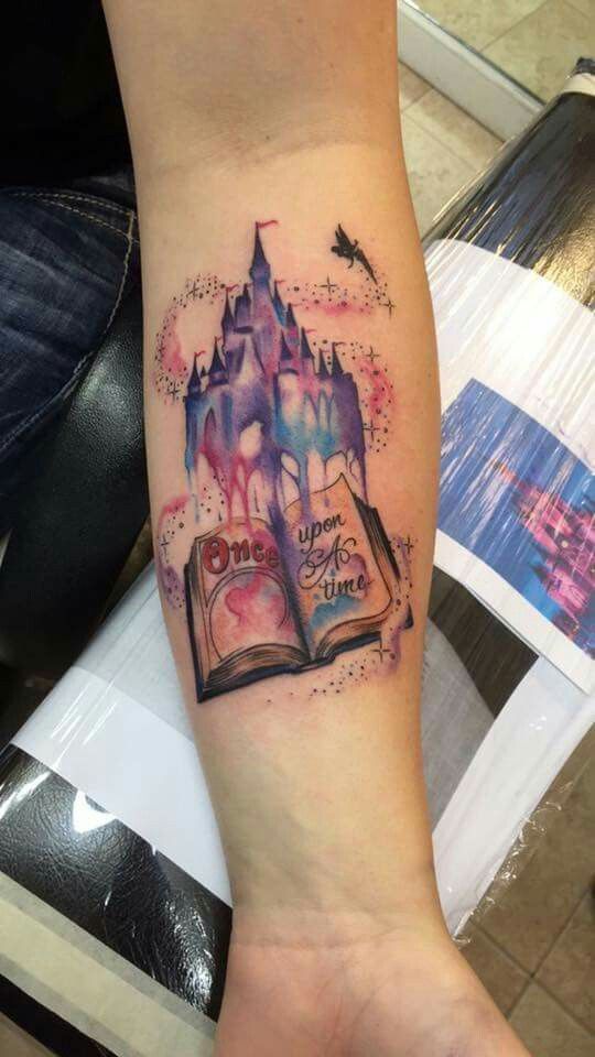 tattoo #1 disney right sleeve, very bottom. starting at the wrist.. without tinker bell.. and add a “cloud” going up over it