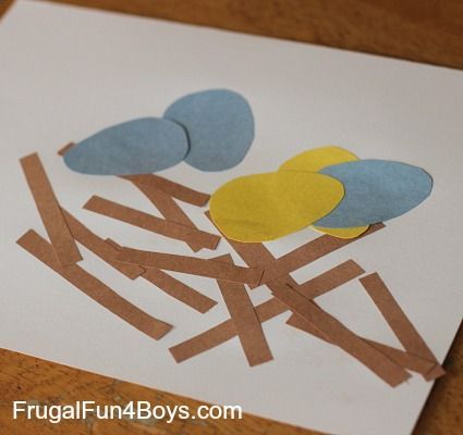 Toddler Craft: Construction Paper Birds Nest – Frugal Fun For Boys