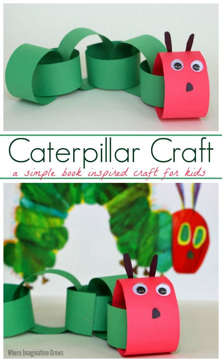 Adorable caterpillar craft for kids! A paper chain craft that preschoolers can make! Inspired by The Very Hungry Caterpillar book!