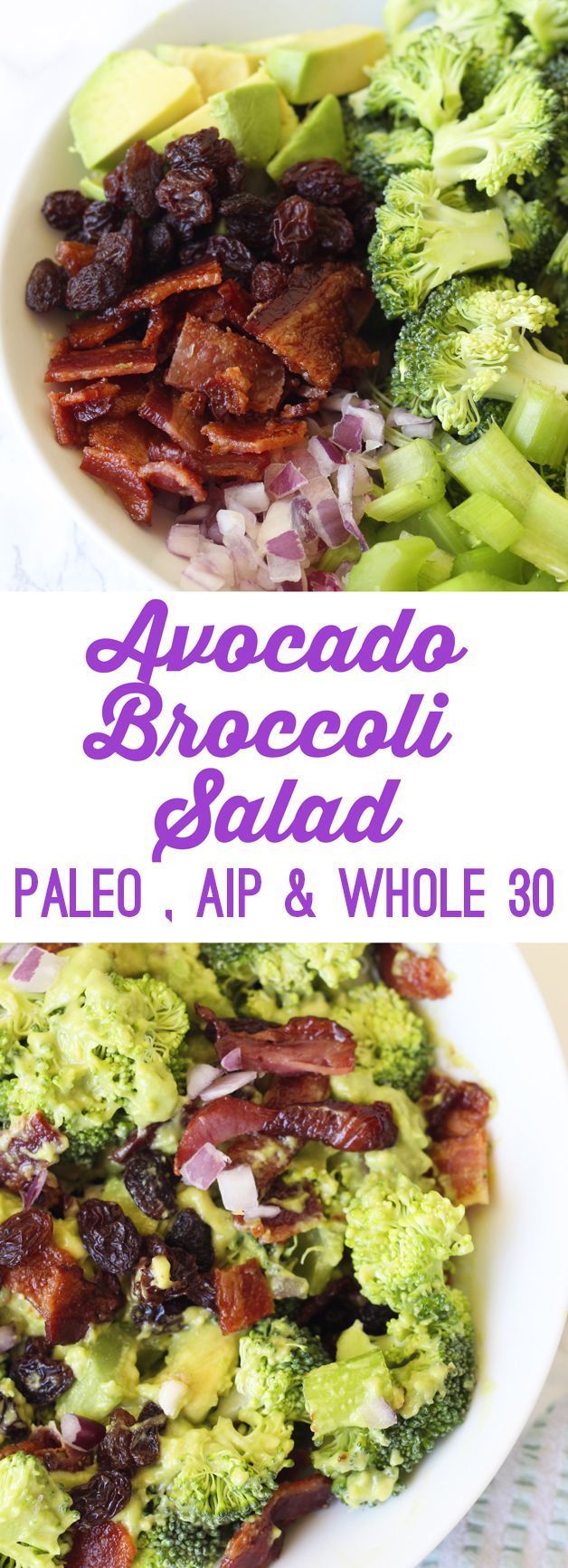 Avocado Bacon Broccoli Salad (Paleo, AIP, Whole 30)