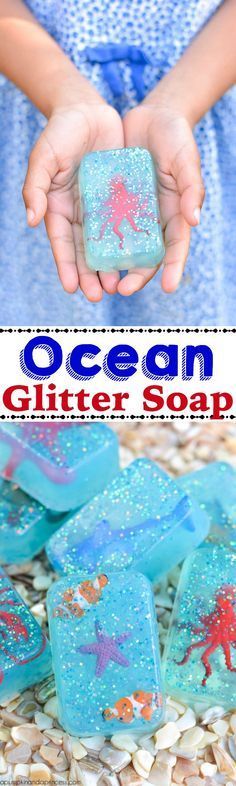 Bring glitter to the big blue with this DIY Ocean Glitter Soap! The kids will love helping out with this easy craft, and they’ll