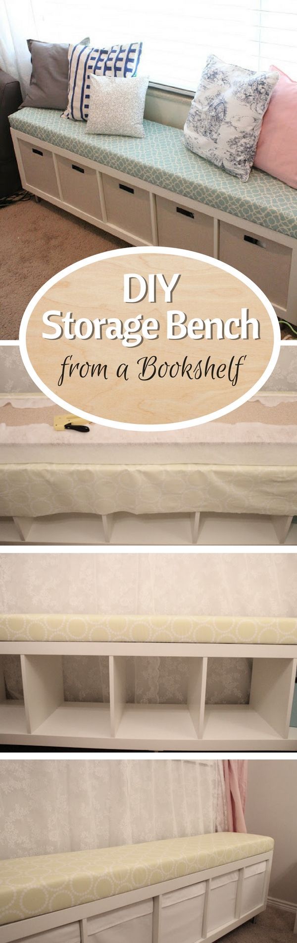 Check out how to turn a simple bookshelf into a DIY storage bench @istandarddesign