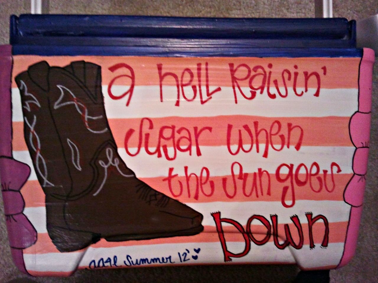 cooler painting | sorority sugar, love this without the cowboy boots!