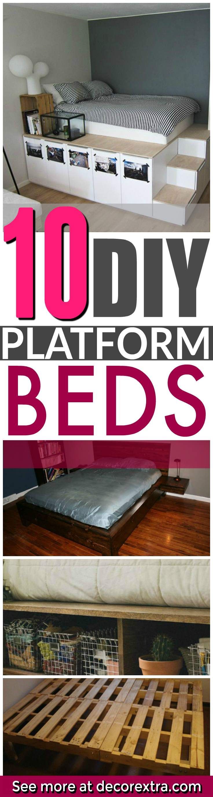 DIY Platform Beds with Storage, Platform Bed DIY Projects, DIY Ideas