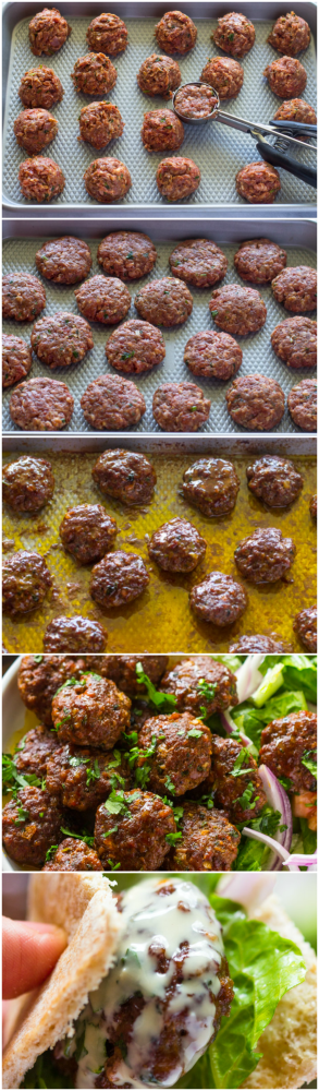 Easy Baked Kofta Patties With Tahini Sauce | Gimme Delicious
