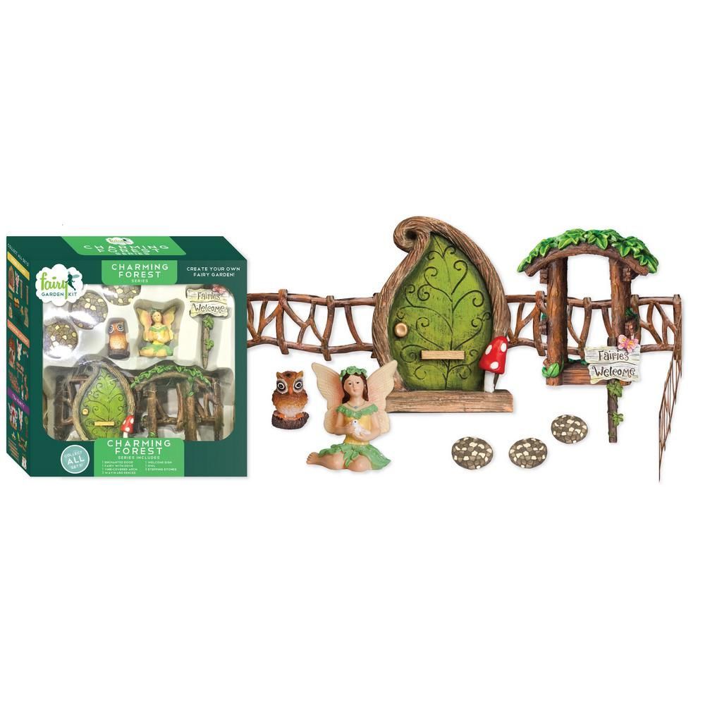 Arcadia Garden Products Charming Forest Polyresin Fairy Garden Kit (11-Piece) -   Awesome miniature fairy garden ideas