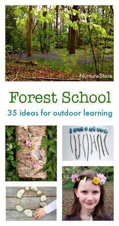 Forest school activities for outdoor learning centers :: nature crafts, nature activities, outdoor math and literacy ideas