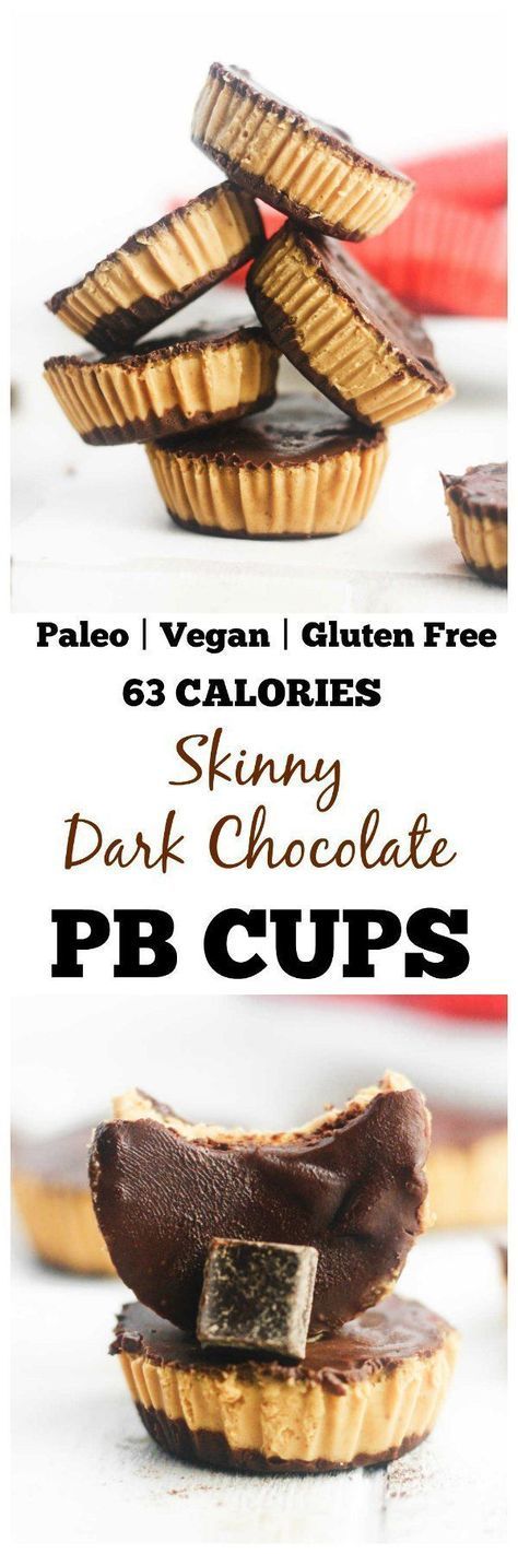 Healthy, dark chocolate peanut butter cups that are gluten free, paleo and…