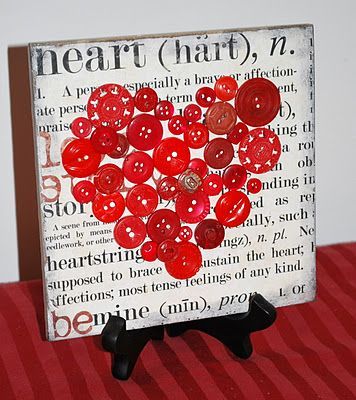 it is scrapbook paper on tile with a button heart on top! minus the buttons and possibly mulitiple ones on the wall for art?